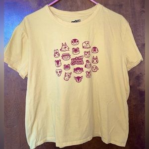 Women’s 2XL Animal Crossing New Horizons Yellow Short Sleeve Cotton T Shirt
